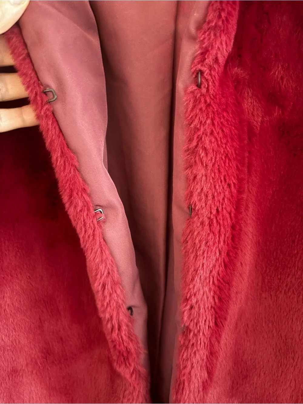 J. Crew Dark Red Faux-Fur Teddy Jacket